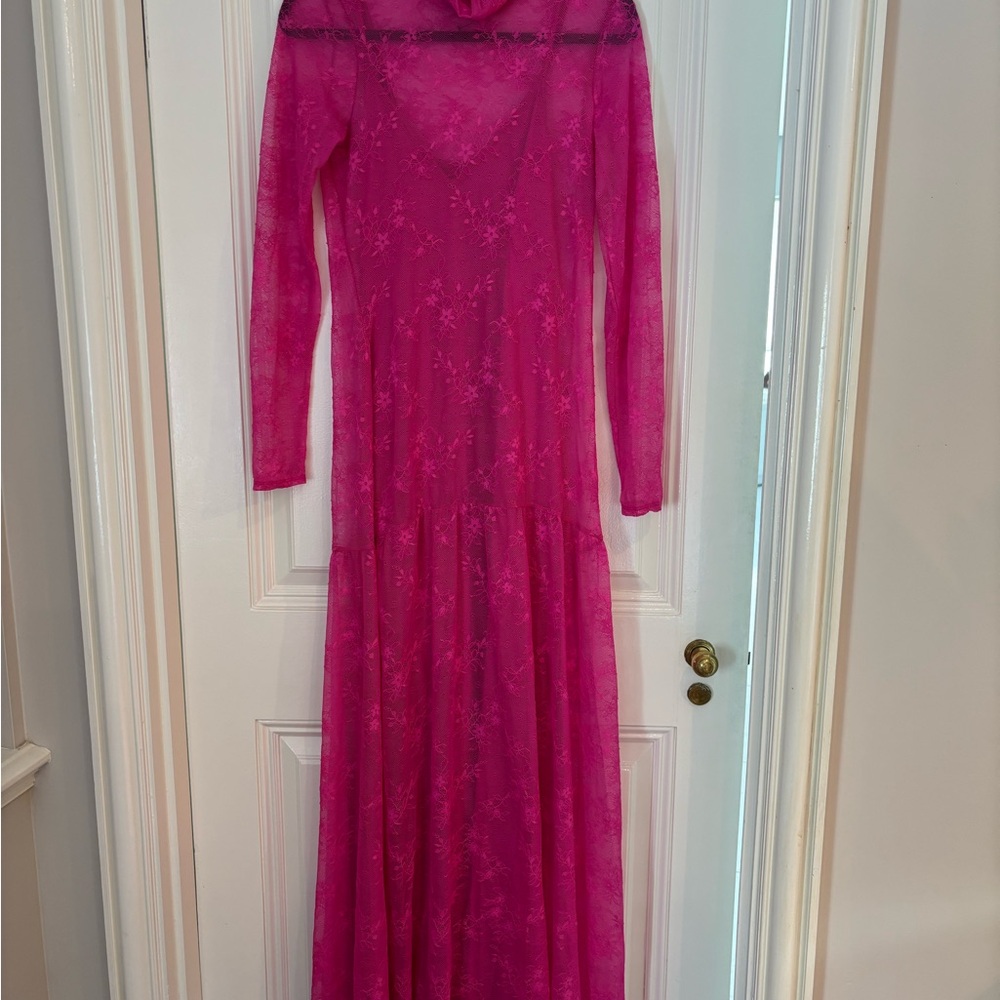 Long sleeve Turtleneck Stretch Lace Dress